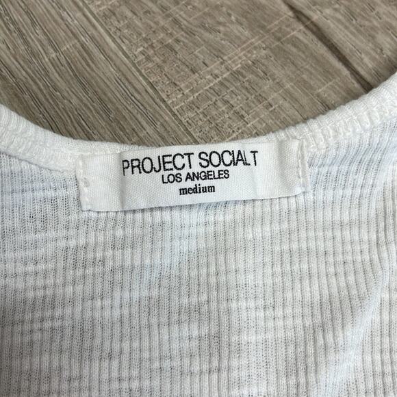 PROJECT SOCIAL T Los  Angeles White Scoop Neck Sleeveless Tank Top Womens Medium - Picture 2 of 6
